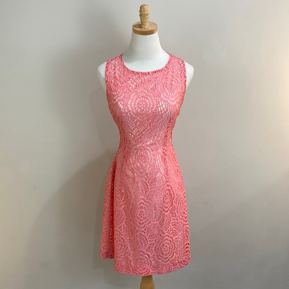 Eva Mendes Pink Lace Valentines Dress size 8 - Picture 1 of 7